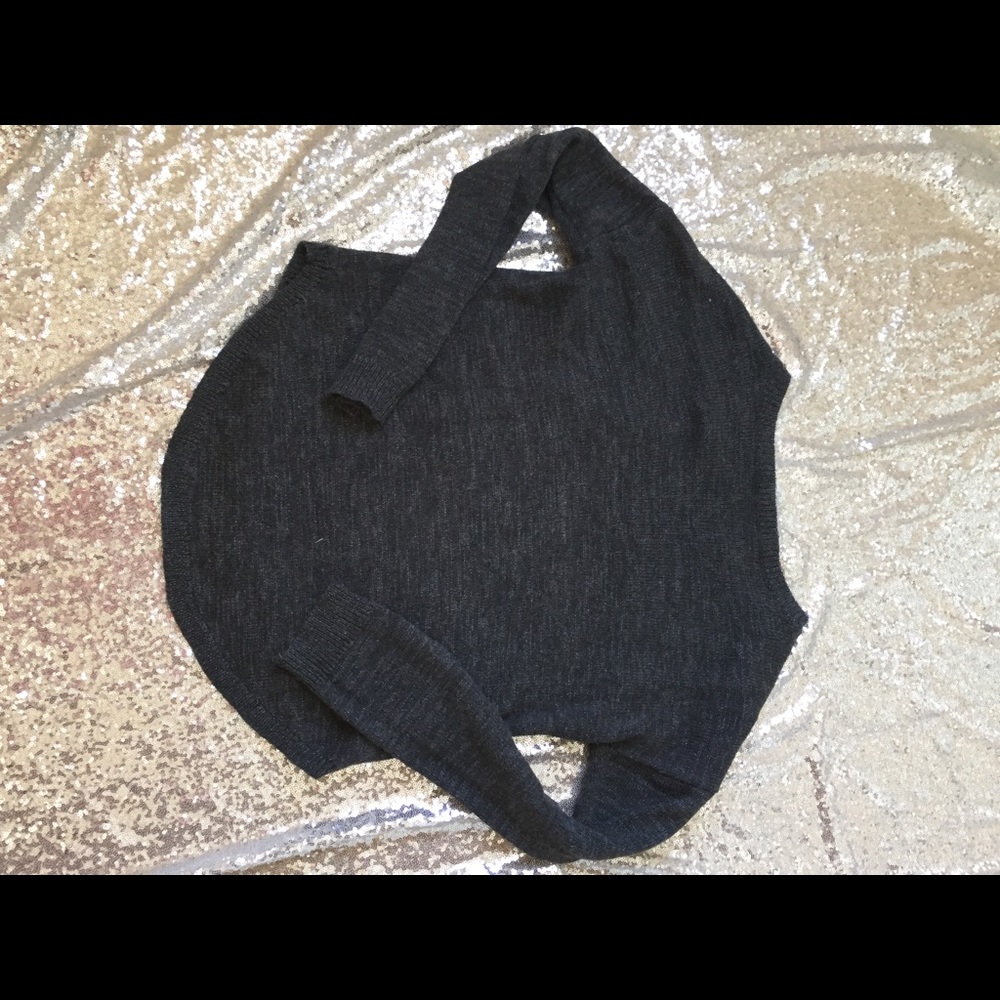 Express Black Crew Neck Sweater with Eyelet Details - Picture 5 of 5